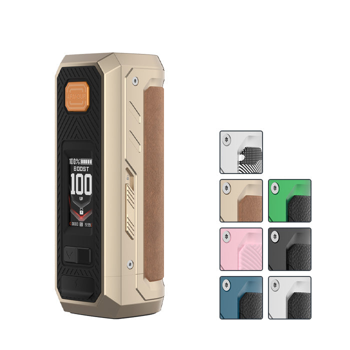 Vaporesso Armour Ultra Mod with seven squares showcasing all available colours