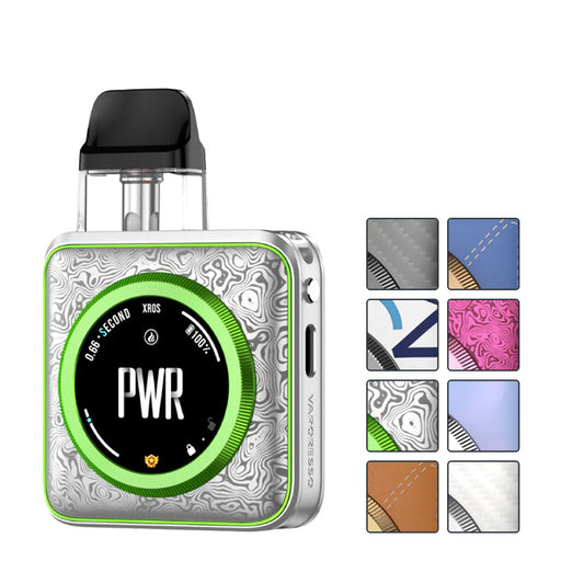 Vaporesso XROS 5 Nano Pod Kit with eight squares showcasing all available colours