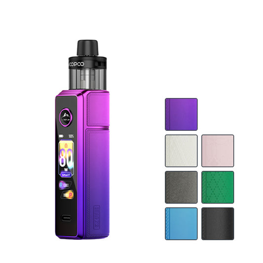 Voopoo Drag X3 Pod Kit with seven squares showcaing all available colours
