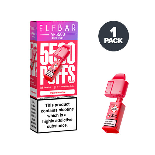 Watermelon Ice Elfbar AF5500 Prefilled Pods and Box