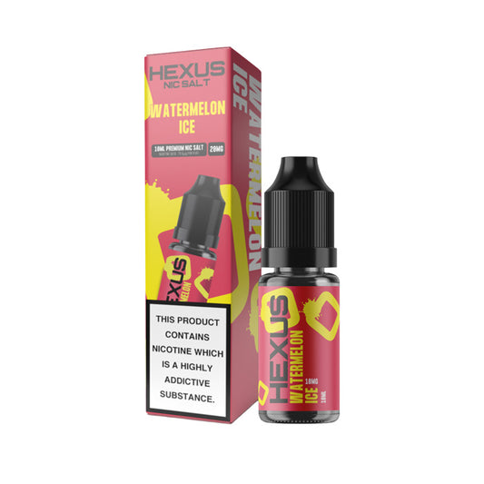 Watermelon Ice Hexus 10ml Nic Salt E-Liquid and Box