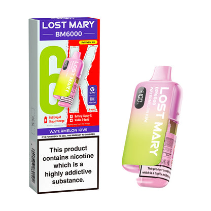 Watermelon Kiwi Lost Mary BM6000 20mg Kit and Box