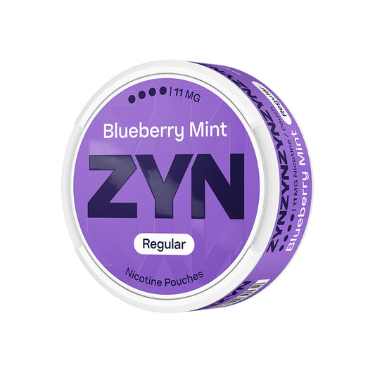 Tub of twenty one Blueberry Mint ZYN Regular 11mg Nicotine Pouches
