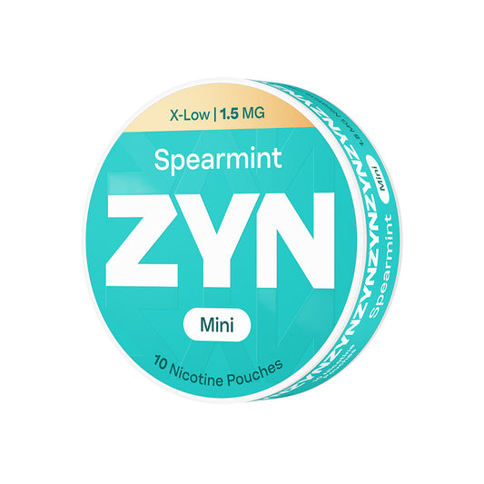 Can of 10 ZYN Mini Spearmint 1.5mg Nicotine Pouches