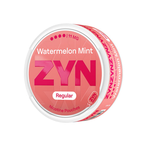 Tub of twenty one Watermelon Mint ZYN Regular 11mg Nicotine Pouches