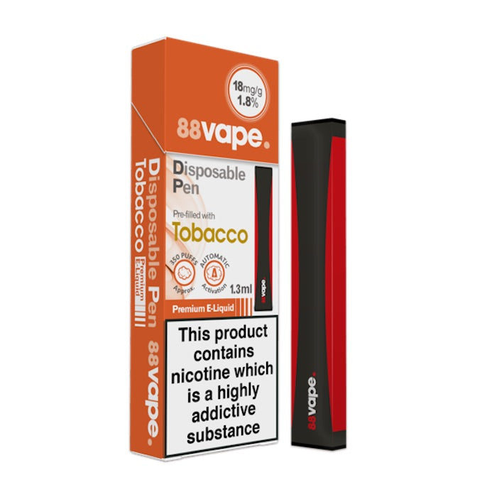 88 Vape Disposable Kit tobacco