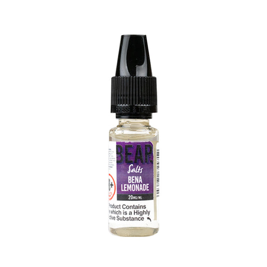 Bear Salts Bena Lemonade 10ml Nic Salt Bottle