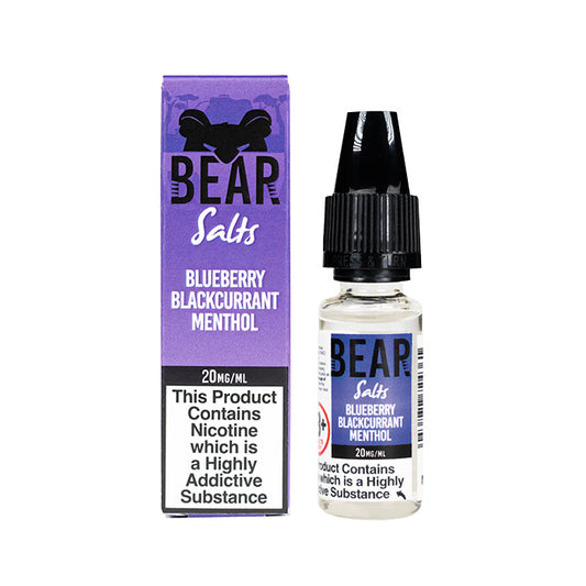 Bear Salts Blueberry Blackcurrant Menthol 10ml Nic Salt with Box