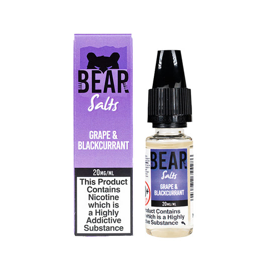 Bear Salts Grape Blackcurrant 10ml Nic Salt with Box