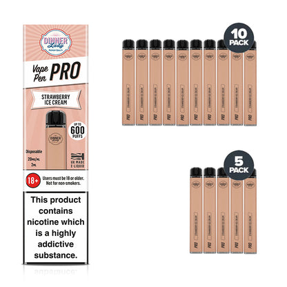 Dinner Lady Vape Pen Pro Disposable Strawberry Ice Cream