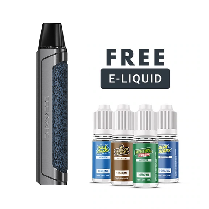 Gunmetal Geekvape Aegis One Pod kit and 3 e liquids
