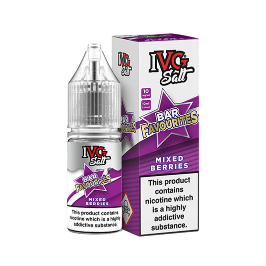 IVG Bar Favourites 10ml Nic Salt Mixed Berries with Box