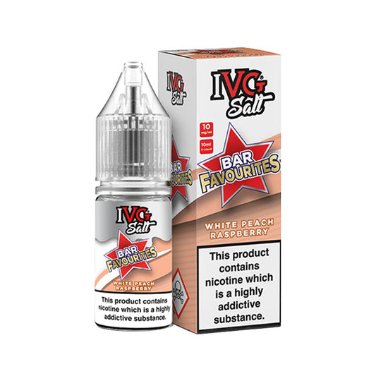 IVG Bar Favourites 10ml Nic Salt White Peach Raspberry with box