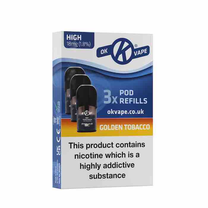 OK Vape Pod Refills golden tobacco