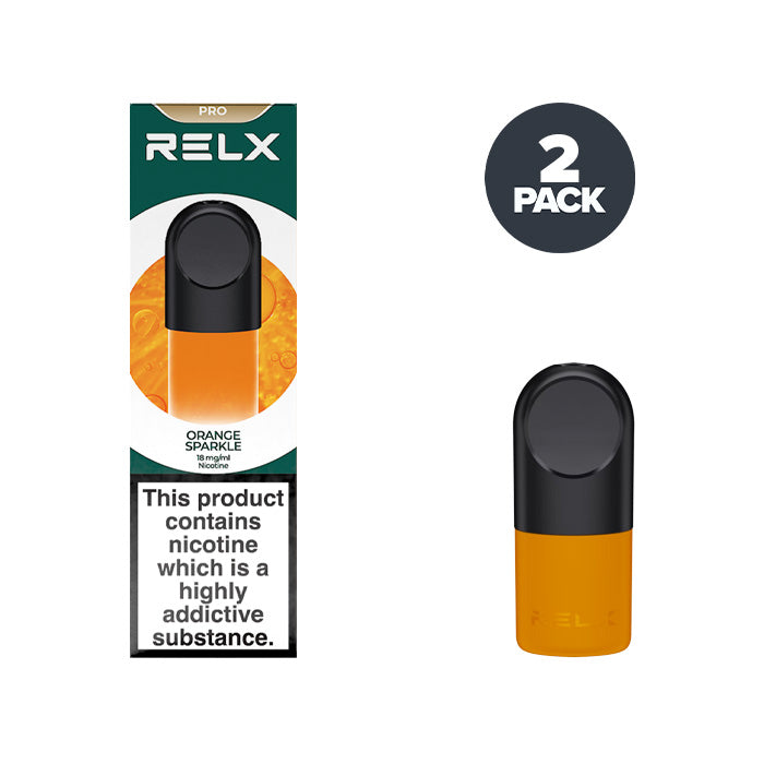 RELX Pro Pod and Box Orange Sparkle