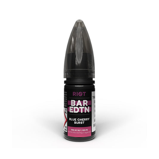 Riot BAR EDTN 10ml Nic Salt E-Liquid Blue Cherry Burst