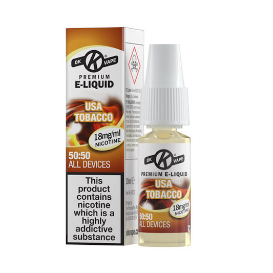 OK Vape 50:50 E-Liquid USA Tobacco
