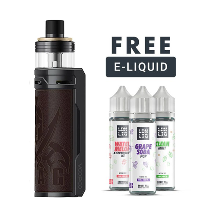 Brown VooPoo Drag S PnP-X Kit with 3 e liquids