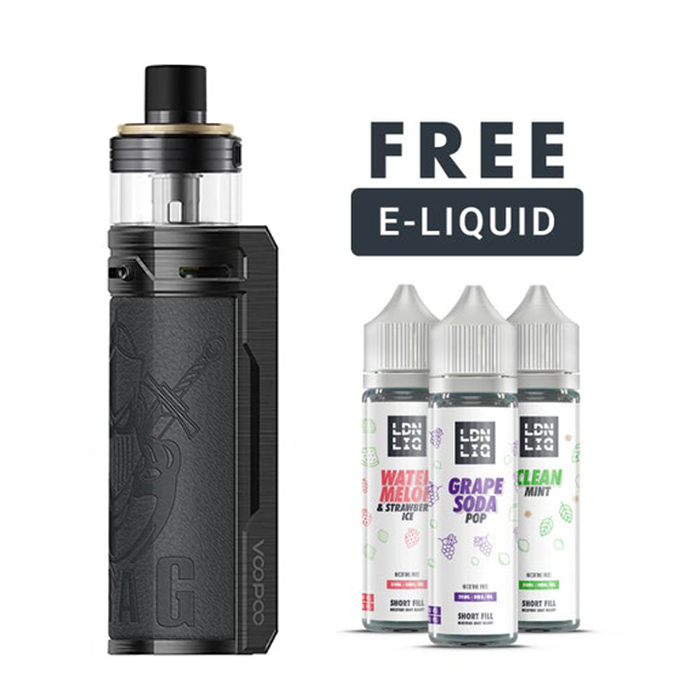 Gray VooPoo Drag S PnP-X Kit with 3 e liquids