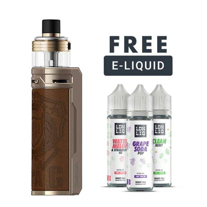 Gold VooPoo Drag S PnP-X Kit with 3 e liquids