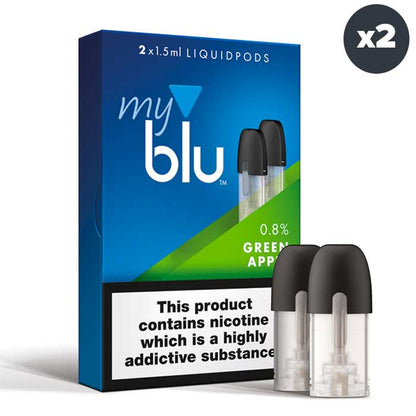 Myblu Liquid Replacement Pods - Green Apple - x 2