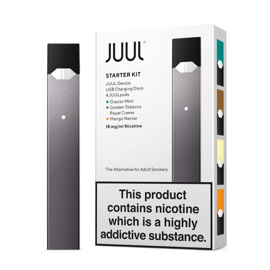 Juul V2 Vape starter kit device with 4 flavoured pods 18mg