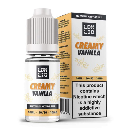 LDN LIQ Nic Salts Creamy Vanilla 10ml E-Liquid - 10mg