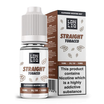LDN LIQ Nic Salts Straight Tobacco 10ml E-Liquid - 10mg