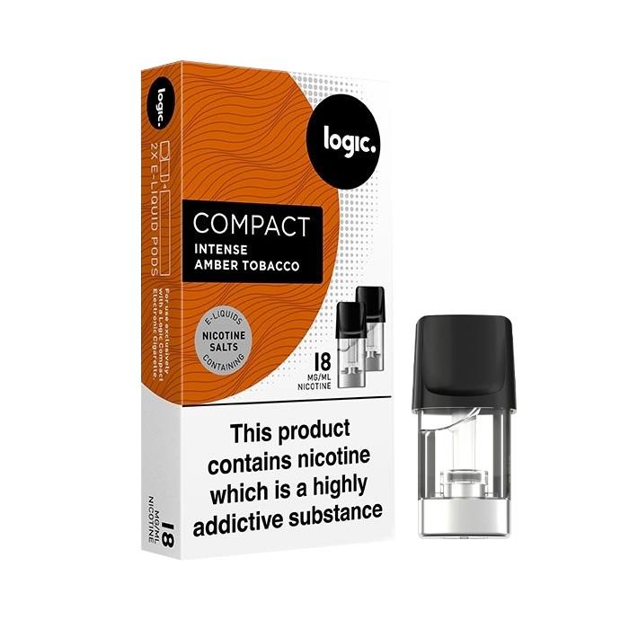 Logic Compact Intense 18mg NS Vape Pods - Amber Tobacco