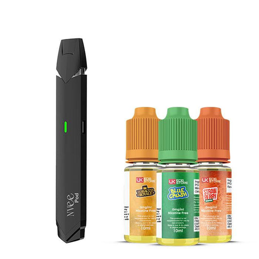 NVee - Refillable Pod Vape Kit with 3 bottles of e-liquid