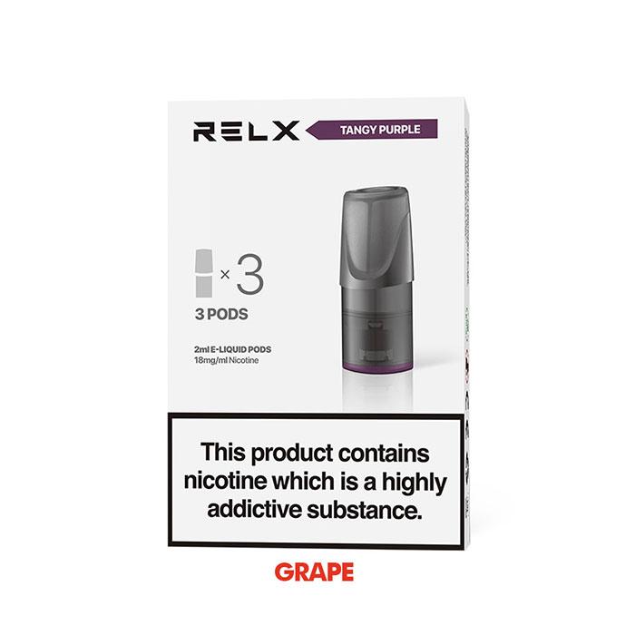 RELX Replacement 2ml Pods x 3 - Tangy Purple (Grape) - 18mgRELX Replacement 2ml Pods x 3