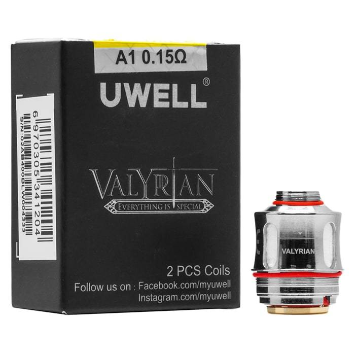 Uwell Valyrian Replacement Coils 0.15 ohm - packaging and 1 coil