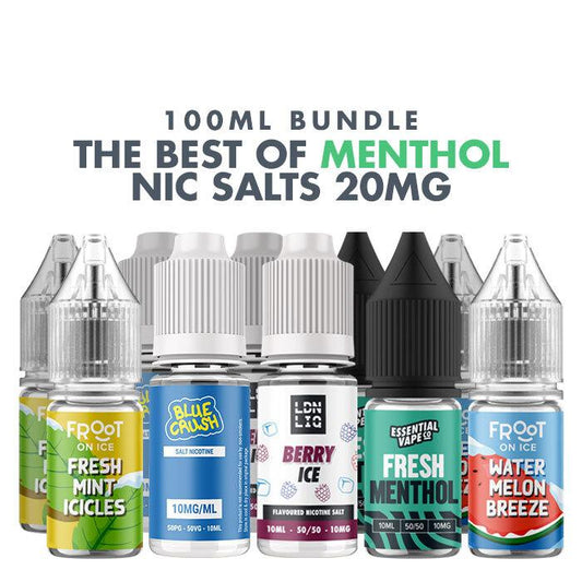 Best Menthol E-Liquids 10 x 10ml Nic Salt Bundle - 20mg
