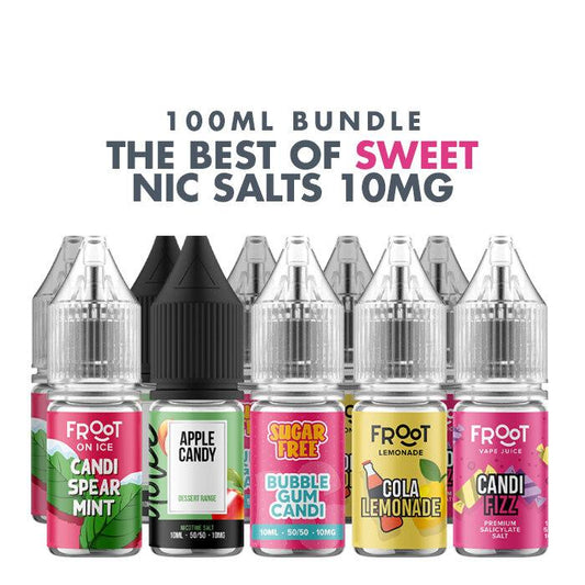 Best Sweet E-Liquids 10 x 10ml Nic Salt Bundle - 10mg