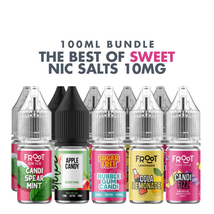 Best Sweet E-Liquids 10 x 10ml Nic Salt Bundle - 10mg