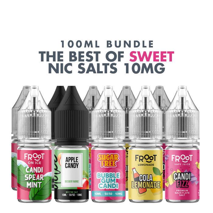 Best Sweet E-Liquids 10 x 10ml Nic Salt Bundle - 10mg