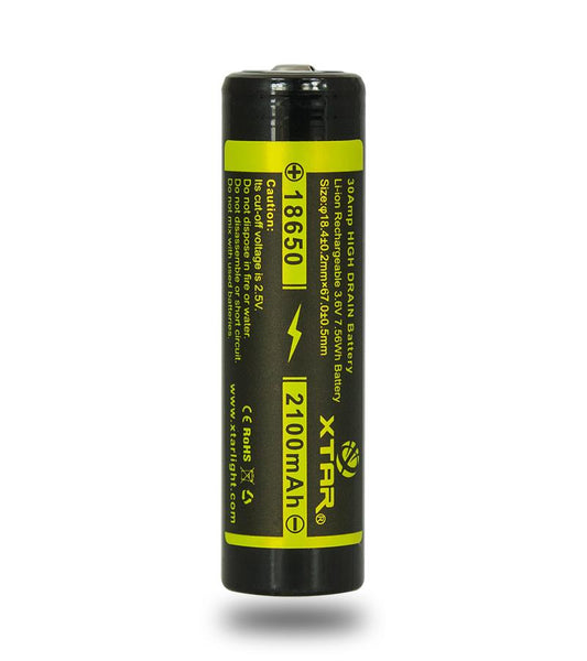 XTAR 2100mAh 18650 Sony Cell 30 Amp Battery (Raised Top)